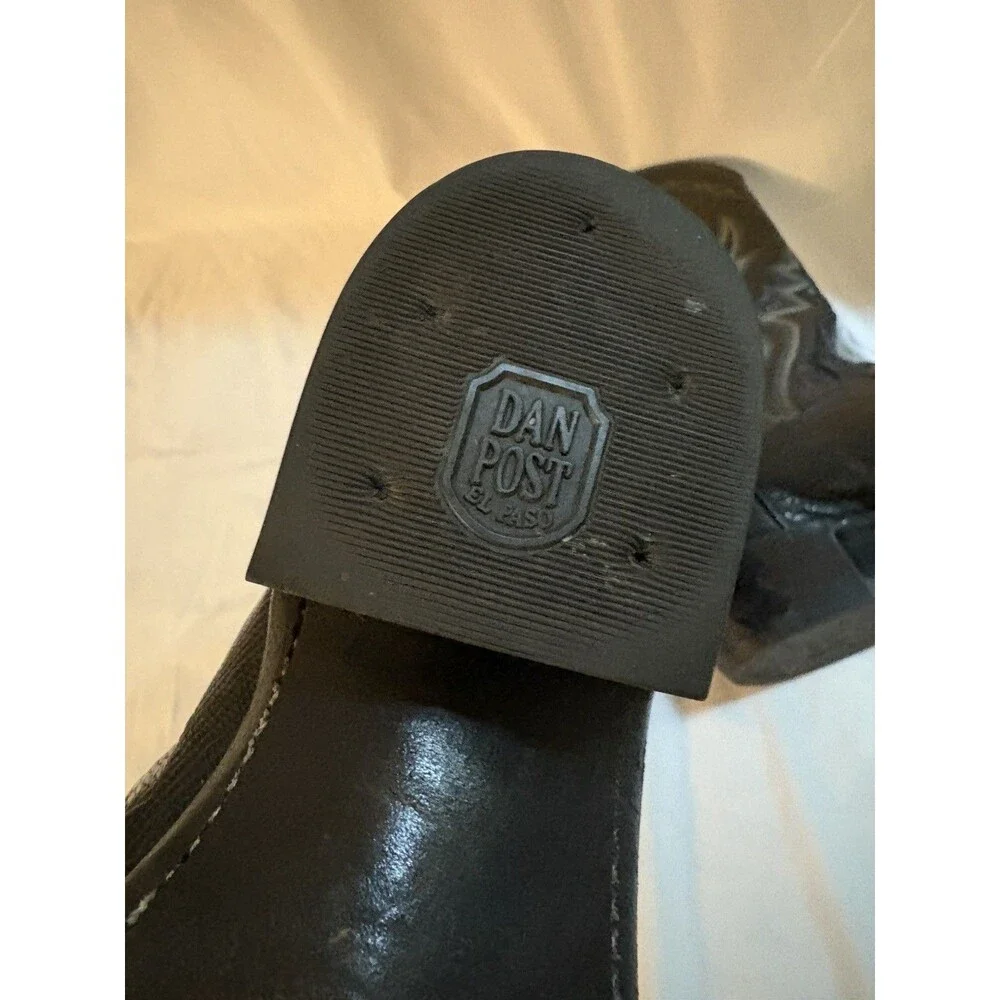 Dan Post Cowboy Boots Black Leather Men’s 9 Boho Festival Cowgirl Western